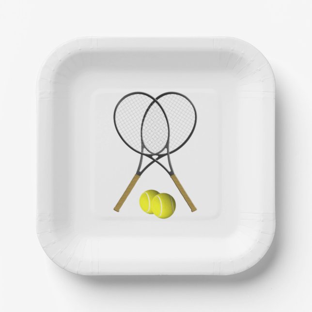 Plato De Papel Rótulos de tenis  (Anverso)