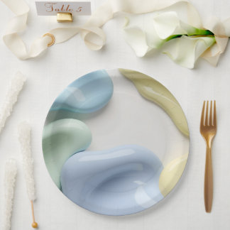 Plato De Papel Round paper plate in stylish abstract graphic