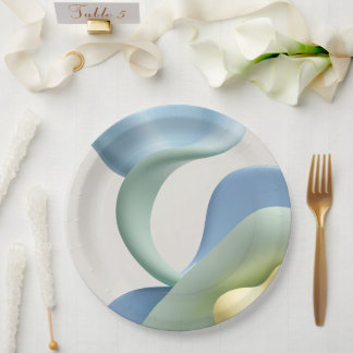 Plato De Papel Round paper plate in stylish abstract graphic