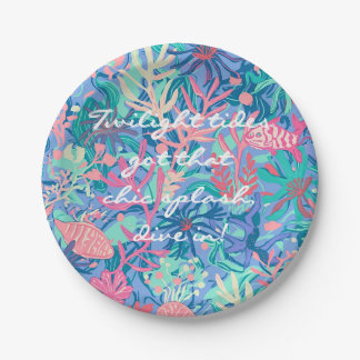 Plato De Papel Round paper plate in stylish graphic