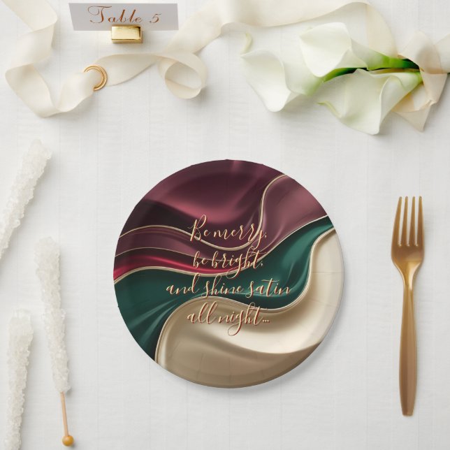 Plato De Papel Round paper plate in stylish graphic (Boda)