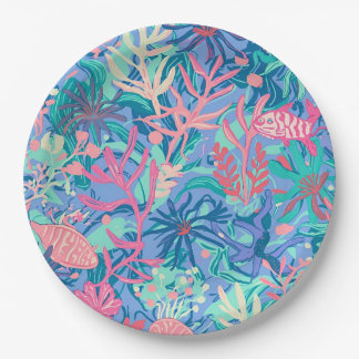Plato De Papel Round paper plate in stylish graphic