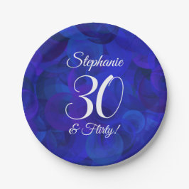 Plato De Papel Royal Blue 30 y Flirty Birthday Party