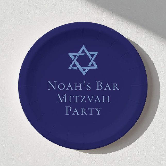 Plato De Papel Royal Blue Bar Mitzvah Fiesta Estrella de David (Subido por el creador)