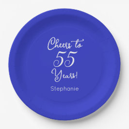 Plato De Papel Royal Blue se alegra de sus 55 años Cumpleaños 55