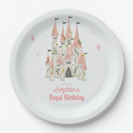Plato De Papel Royal Castle Birday Party Plates Pink