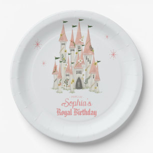 Plato De Papel Royal Castle Birday Party Plates Pink