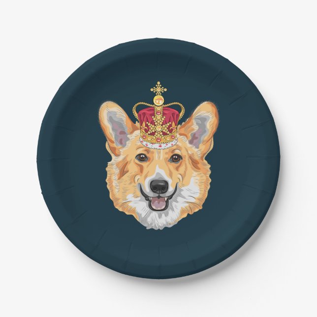 Plato De Papel Royal Corgi (Anverso)