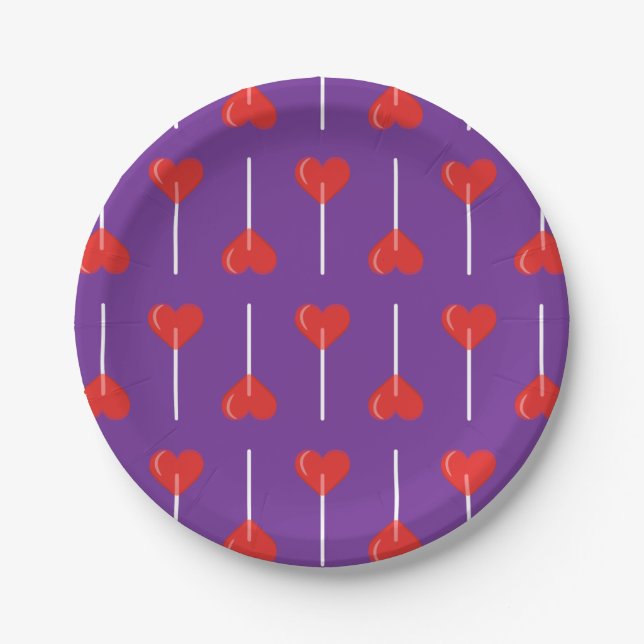 Plato De Papel Royal Love Suckers Red (Anverso)