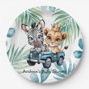 Plato De Papel Royal Safari Ride Boy Baby Shower