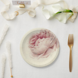 Plato De Papel Roze Roos (1792) - Arte botánico de época