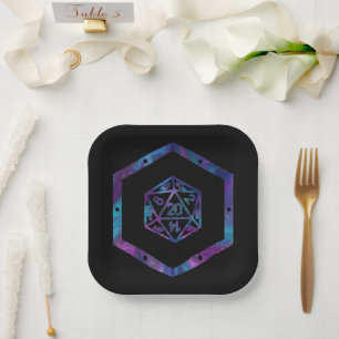 Plato De Papel RPG Dice Nebula Fantasy Retro Tabletop PnP Gamer