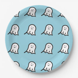 Plato De Papel Rubefacción Ghost Cute Halloween