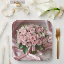 Plato De Papel "Rubor de Amor: Un Ramillete de Romántica Atempora