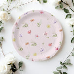 Plato De Papel Rubor de flores silvestres bebé rosa en flor Baby<br><div class="desc">Flor silvestre Rubor rosa Bebé en flor Baby Shower Placas de papel que coincidan con los artículos disponibles.</div>