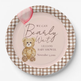 Plato De Papel Rubor Pink Bearly Wait Chica Baby Shower