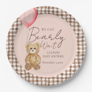 Plato De Papel Rubor Pink Bearly Wait Chica Baby Shower