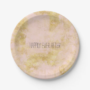 Plato De Papel Rubor Pink Gold Grunge