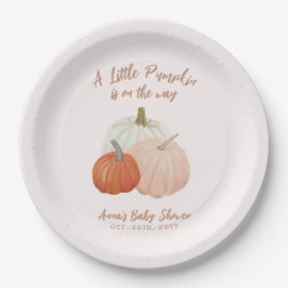 Plato De Papel Rubor Pink Pumpkin Baby Shower