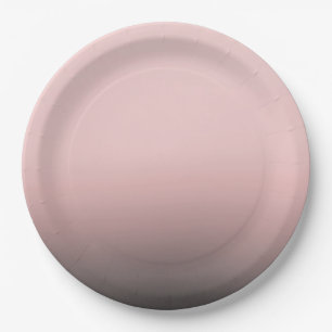 Plato De Papel Rubor Rosa y Negro Ombre Moderno Elegante Boda