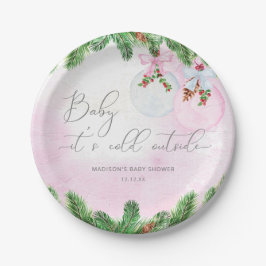 Plato De Papel Rubor Winter Navidades Baby Shower