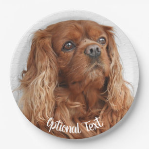 Plato De Papel Ruby Cavalier King Charles Spaniel Dog