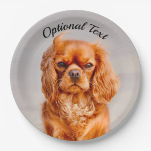 Plato De Papel Ruby Cavalier King Charles Spaniel Dog