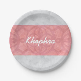 Plato De Papel Ruddy Pink Batik Gray Water Name