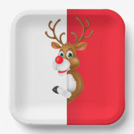 Plato De Papel Rudolph