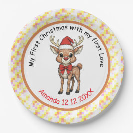 Plato De Papel Rudolph la nariz roja