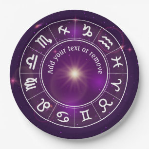 Plato De Papel Rueda del horóscopo, astrología, 12 signos de zo