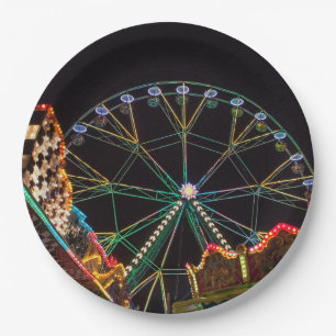 Plato De Papel Rueda Funfair Ferris de noche