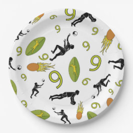 Plato De Papel Rugby game are on