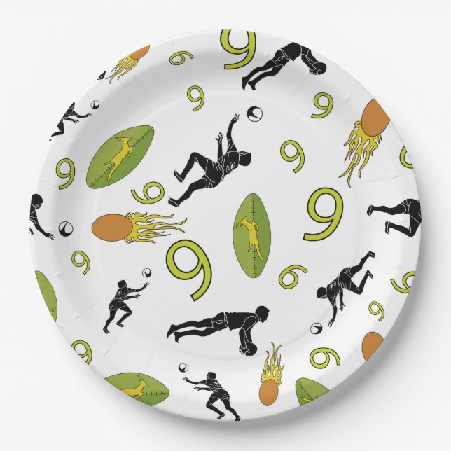 Plato De Papel Rugby game are on (Anverso)