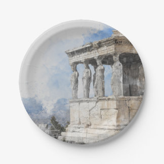 Plato De Papel Ruinas de sitios antiguos en Atenas, Grecia