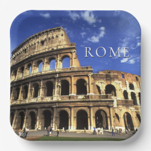 Plato De Papel Ruinas Famosas del Coliseo Roma Italia