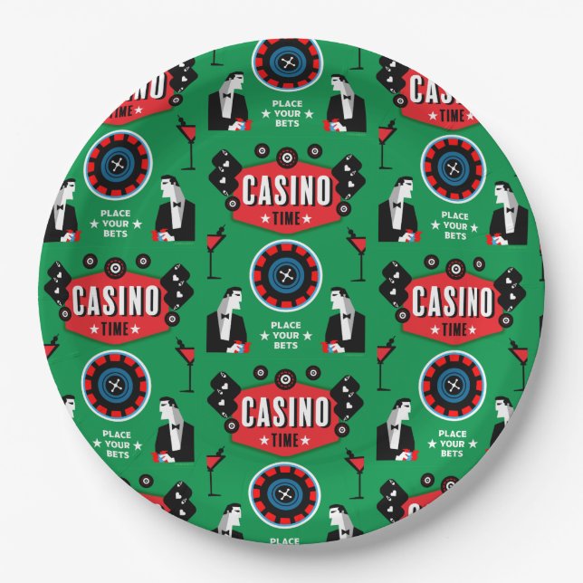 Plato De Papel Ruleta de póquer de juegos de casino (Anverso)