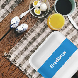 Plato De Papel Rusia Libre - Inglés - Bandera Blanca Azul Blanca