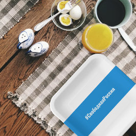 Plato De Papel Rusia Libre - Rusia - Bandera blanca azul blanca