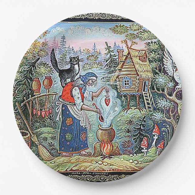 PLATO DE PAPEL RUSSIAN  FAIRYTALE "BABA JAGA" PAPER PLATES (Anverso)
