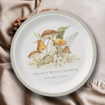 Rust Naranja Mushroom Fern Foliage Bridal Shower