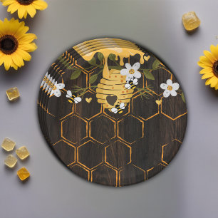 Plato De Papel Rustic Beehive Honeybes Baby Shower