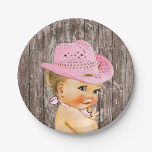 Plato De Papel Rustic Cowgirl Baby Shower