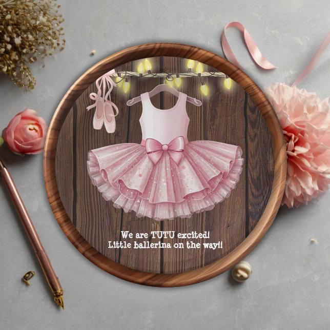 Plato De Papel Rustic Little Ballerina Tutu Purpurina Baby Shower (Subido por el creador)