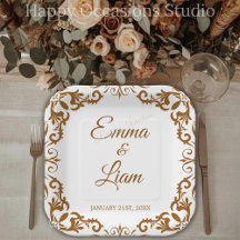 Rustic Mexican Wedding Paper Plates – Papel Picado