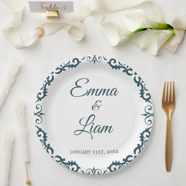 Plato De Papel Rustic Mexican Wedding Paper Plates – Papel Picado (Boda)