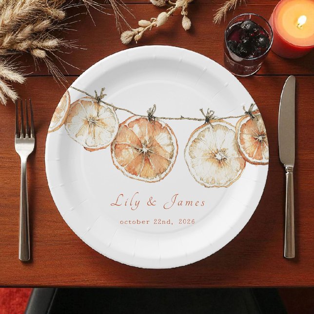 Plato De Papel Rustic Otumn Citrus Dried Naranja Garland (Subido por el creador)
