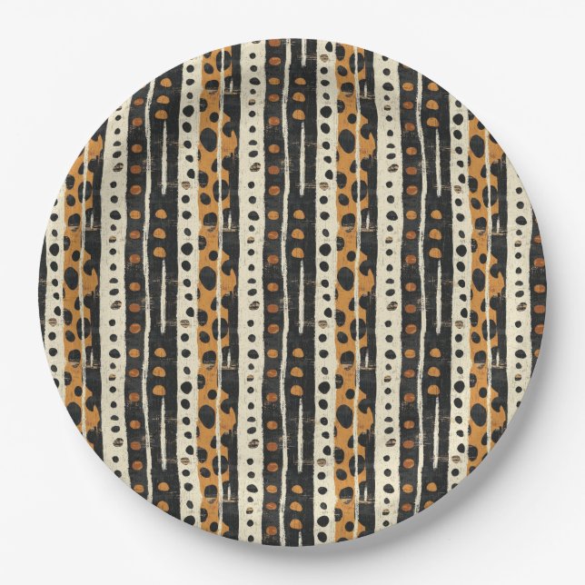 Plato De Papel Rustic Southwestern Stripe Pattern (3) (Anverso)