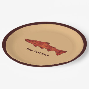 Plato De Papel Rustic Trout