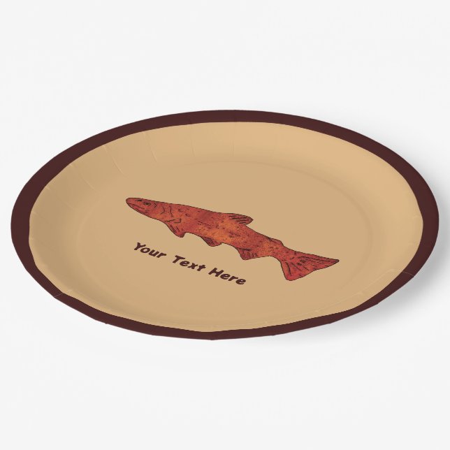 Plato De Papel Rustic Trout (Angular)
